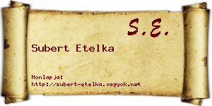 Subert Etelka névjegykártya
